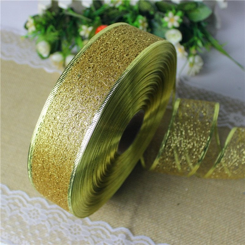 100 Size Red Edge Random Mesh Pressed Edge Ribbon 2