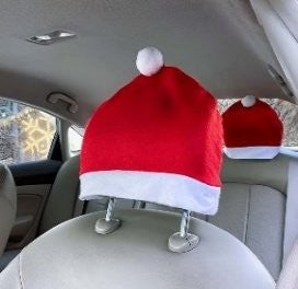 110g Non-Woven Fabric Car Stand Chair Head Pillow Set Santa Hat
