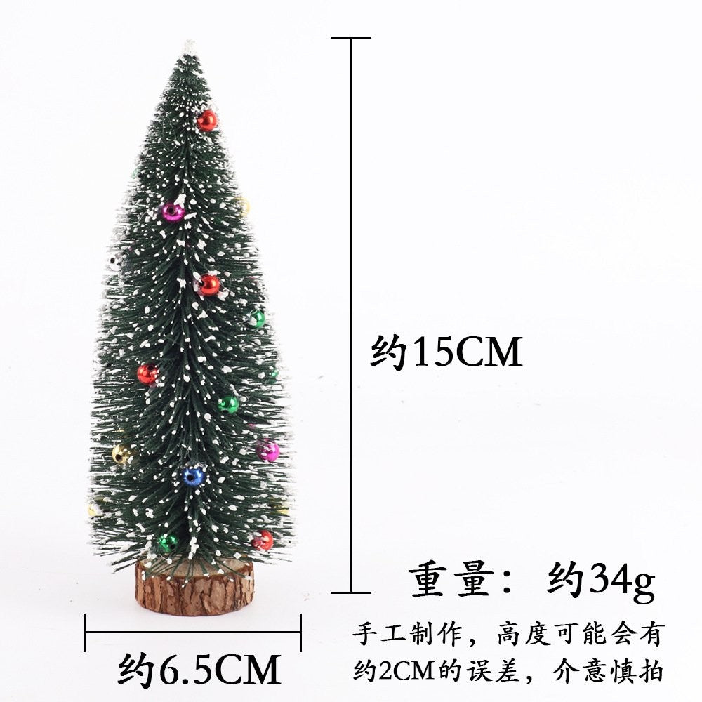15CM Flocked Glue Beads Christmas Tree