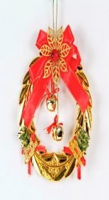 15cm Gold Wheat Ring Bell Garland