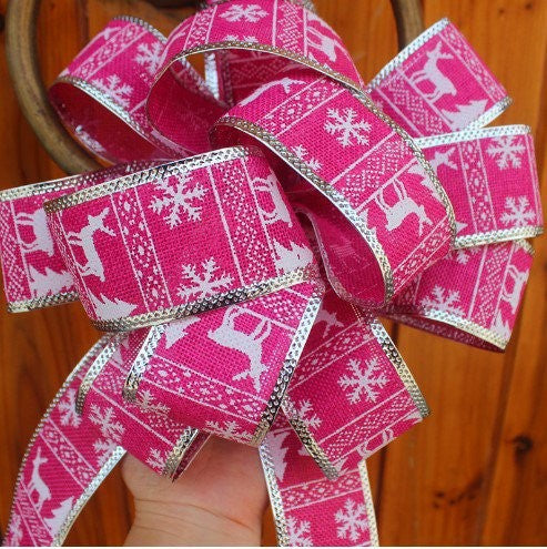 25*45cm Rose Red Silver Edge Bow