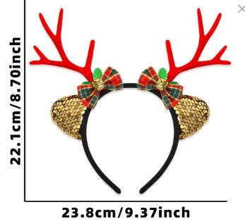 Bell Bow Red Antler Headband 22.1*23.8cm