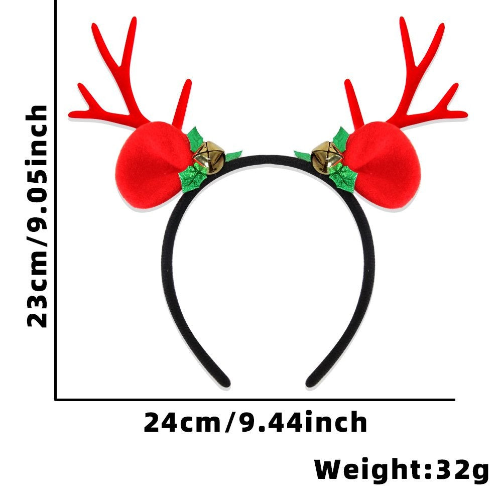Bell Green Leaf Red Antler Headband 23.8*23cm