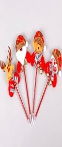 Bell Plaid Christmas Ballpoint Pen Hair Clip