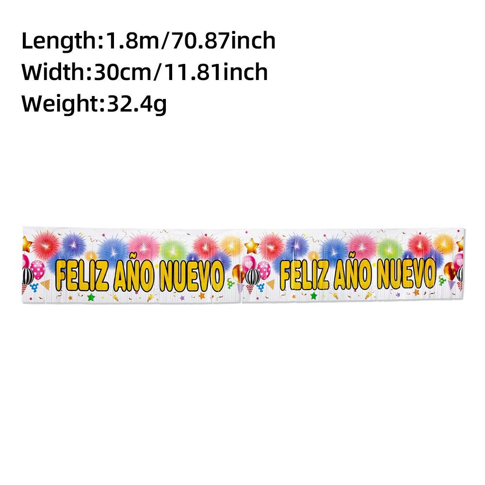 Black Spanish New Year Banner Bunting 2