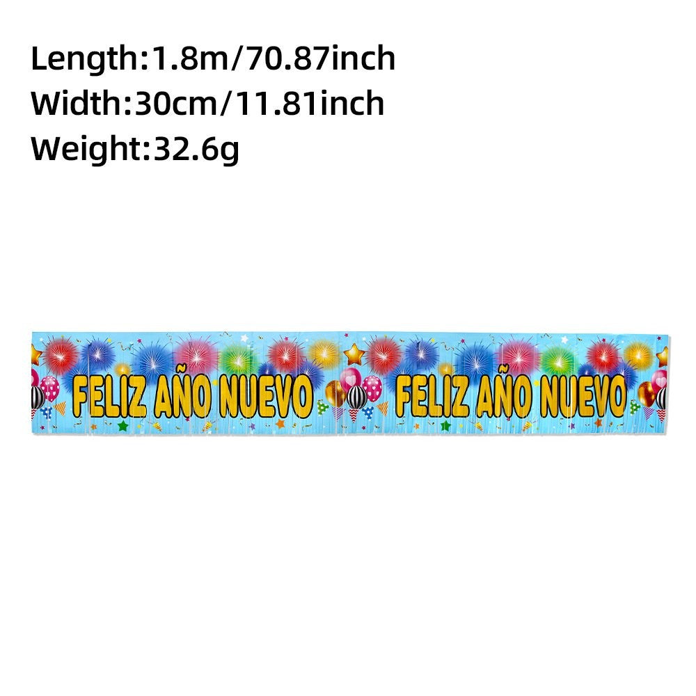 Black Spanish New Year Banner Bunting 3