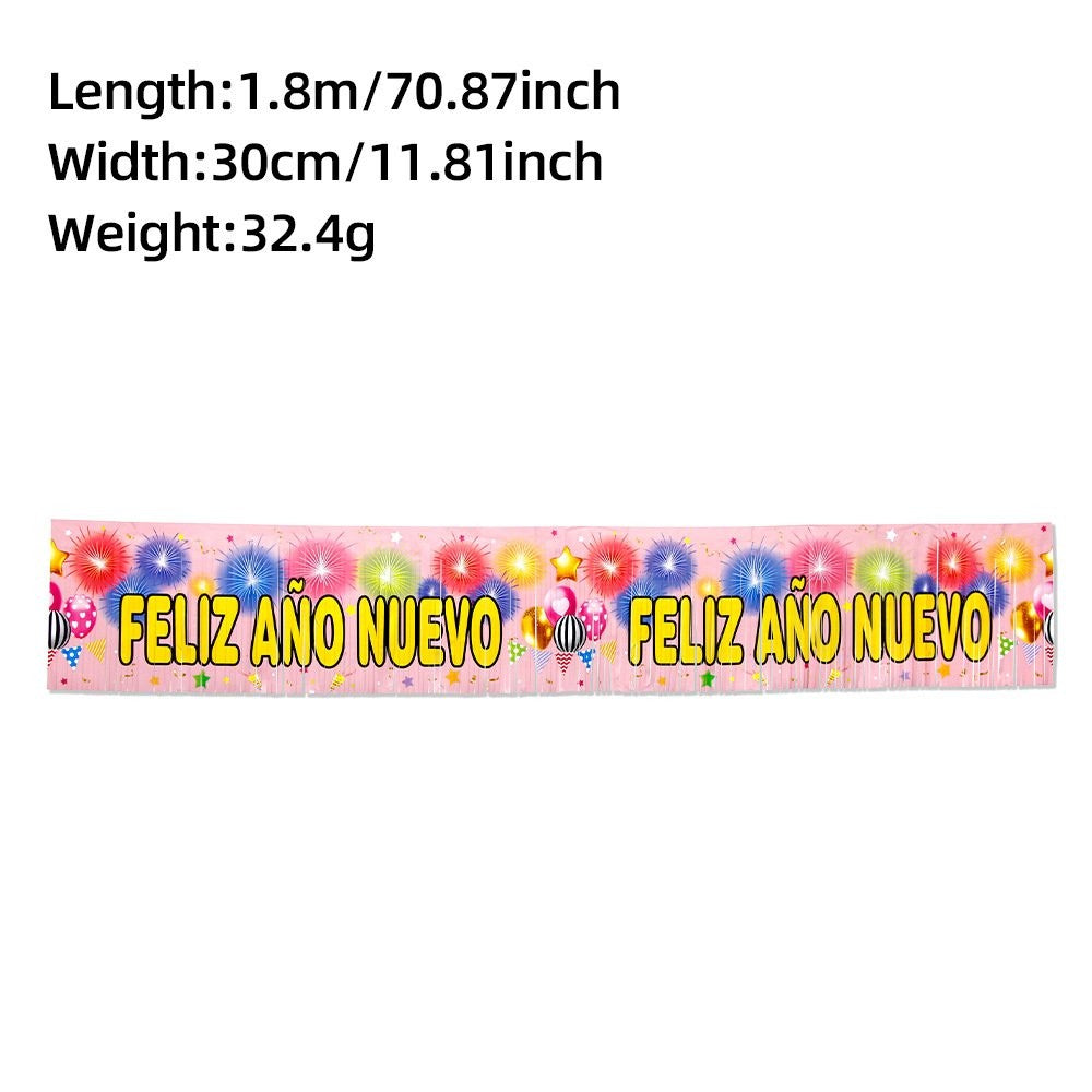 Black Spanish New Year Banner Bunting 4