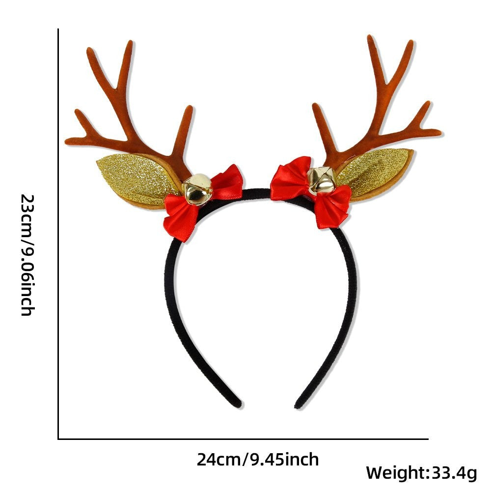 Brown Antler Bow Bell Headband