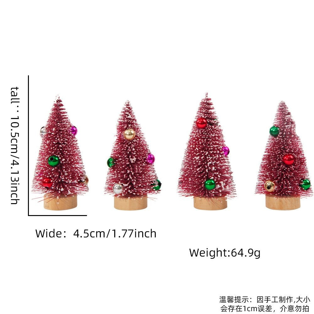 Burgundy with Snow Bell Style (4-Pack) Tree