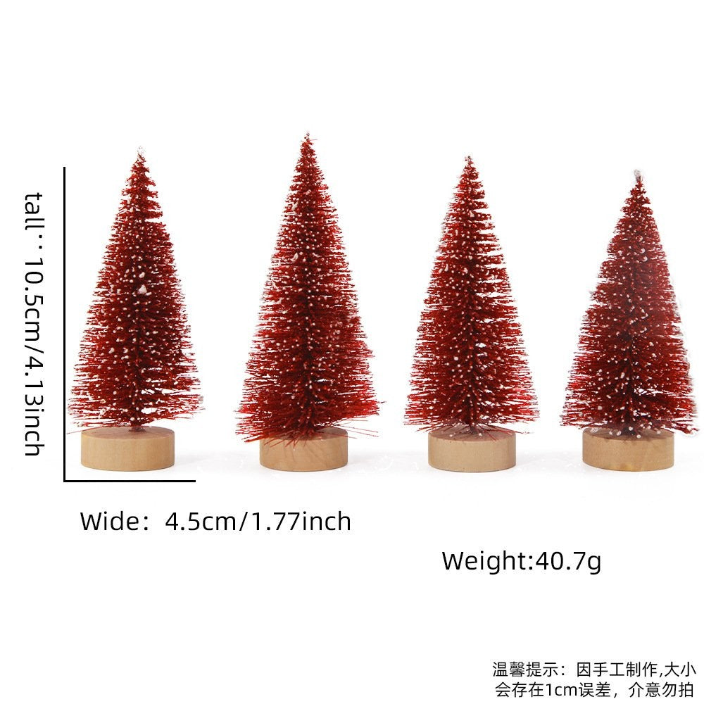 Burgundy with Snow Style (4-Pack) Tree