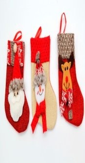 Burlap Knitted Opening Small Stocking
