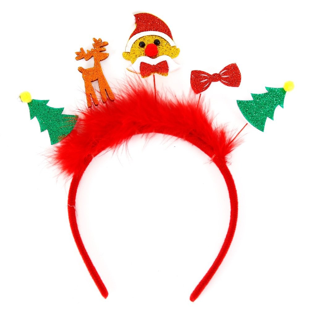 Christmas Figure Bow Red Fluffy Headband 23*23cm