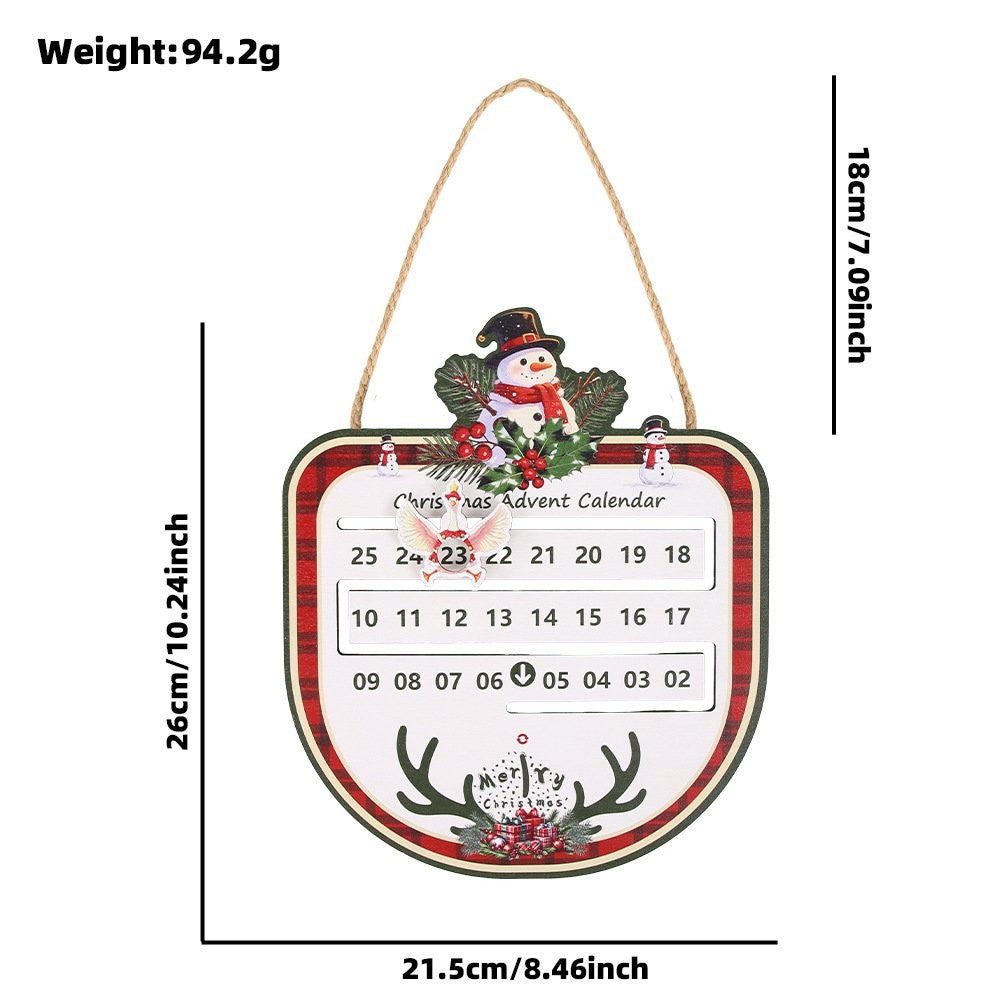 Christmas Reindeer Calendar Hanging Sign Ornament 4