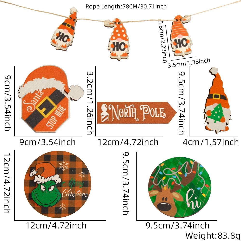 Christmas Reindeer Faceless Figure Style Hanging Sign