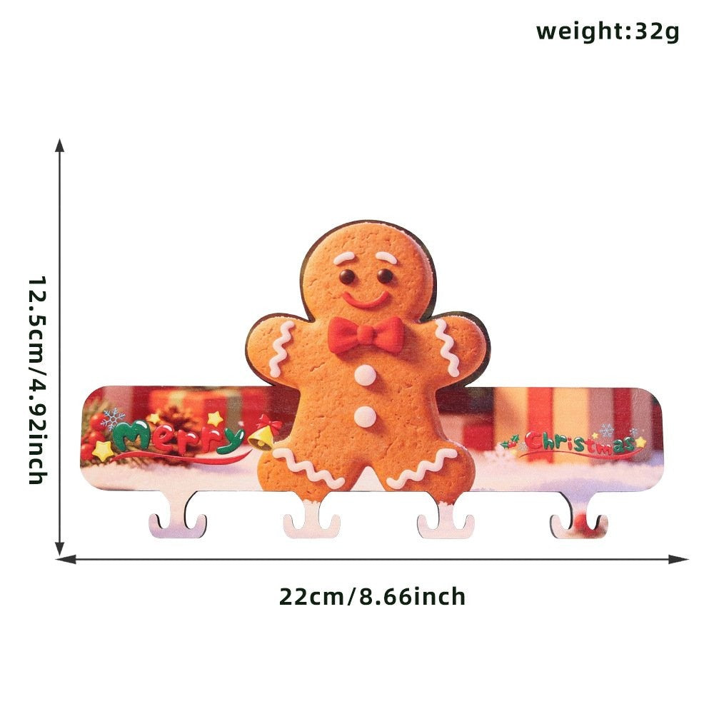 Christmas Tree Santa Wooden Hook Ornament 4