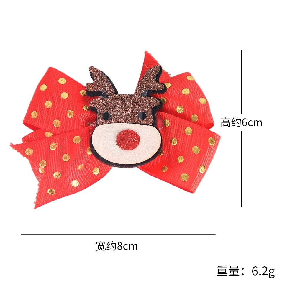 Coffee Reindeer Head Hair Clip 6*8cm