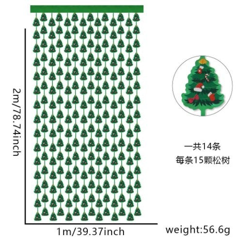 Color Print Snowman Tinsel Curtain 3