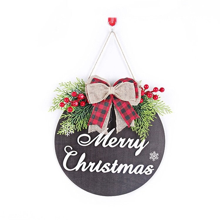 Colorful Wooden Round Hanging Sign Ornament 30cm