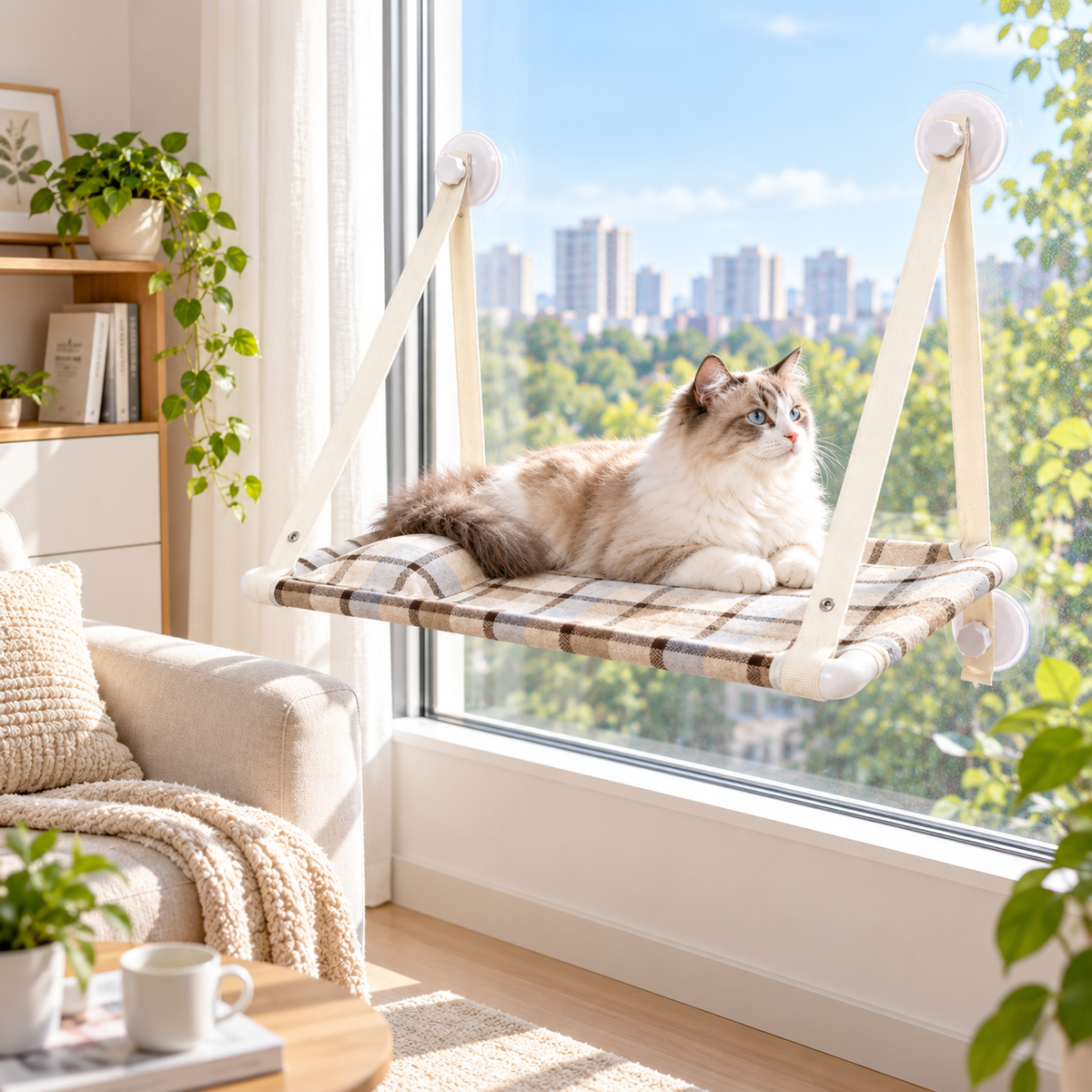 Cotton Candy Hanging Cat Hammock