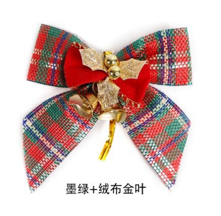 Dark Green + Plush Gold Leaf Bow