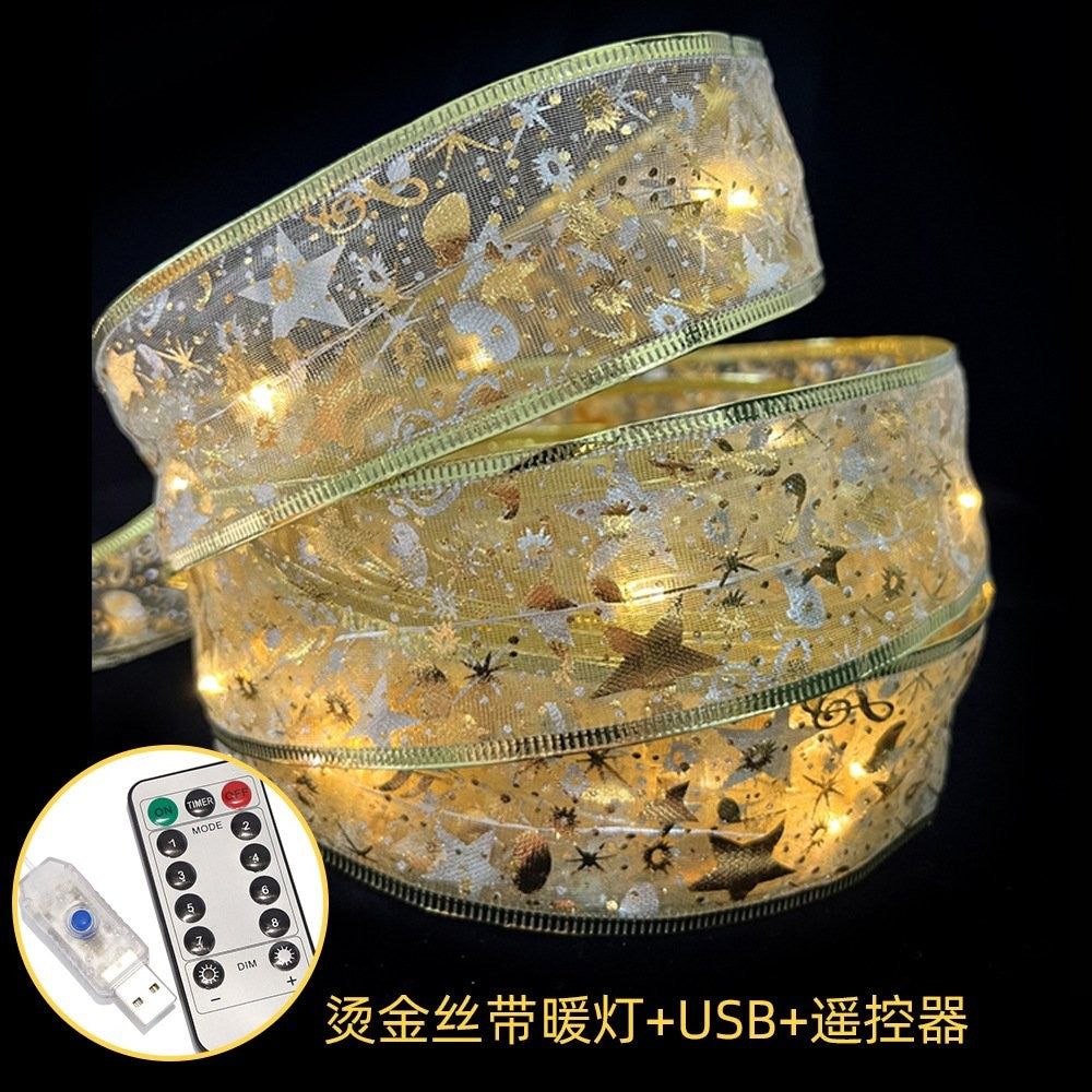 Gold Foil Silver (Warm Light +USB+ Remote Control) Ribbon 10M 3