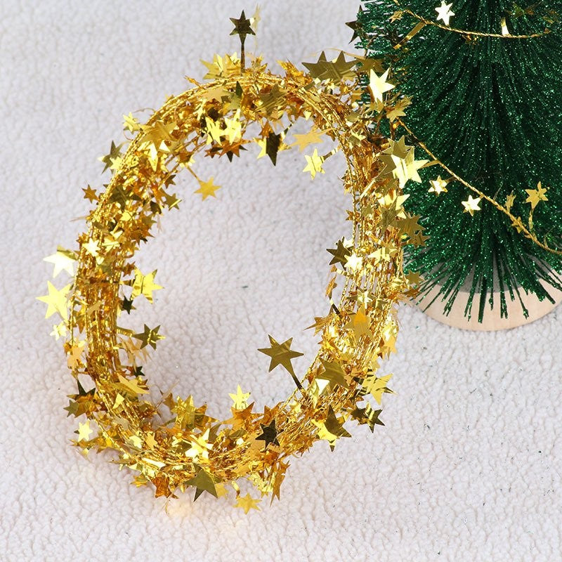 Gold Iron Wire Five-Pointed Star Tinsel