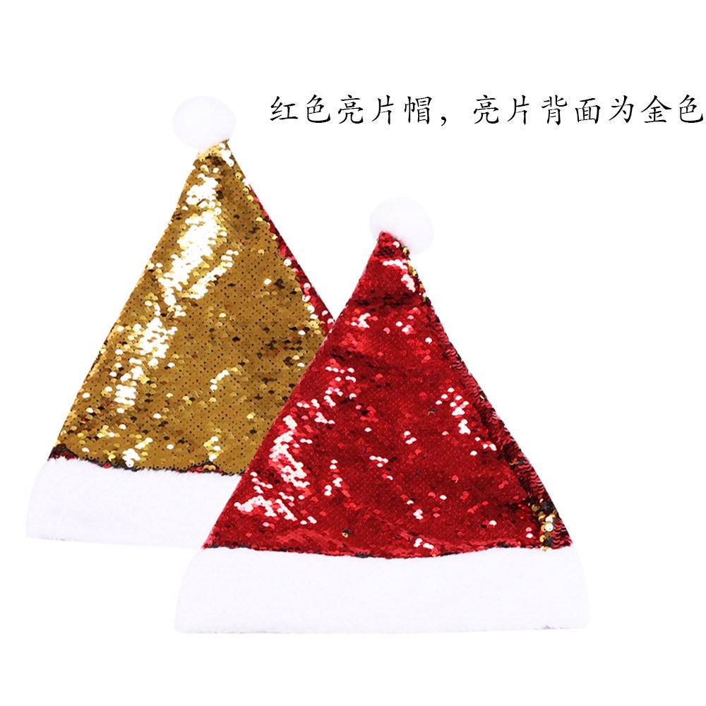 Gold Sequin Hat Santa Hat