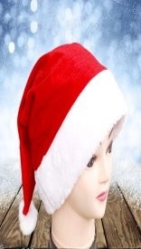 Gold Velvet Short Plush Raw Edge Hat (Adult Style) Santa Hat