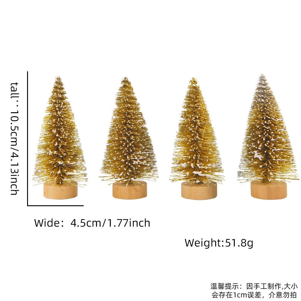 Gold with Snow Style (4-Pack) Tree
