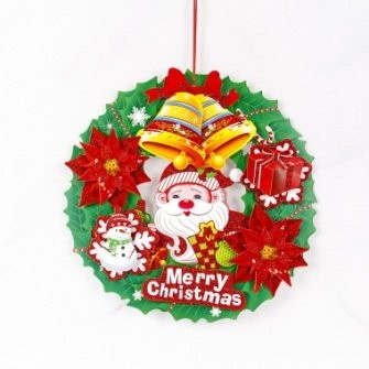 Green / Bell Santa Flower Wreath