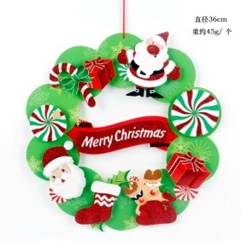 Green / Candy Santa Claus Wreath