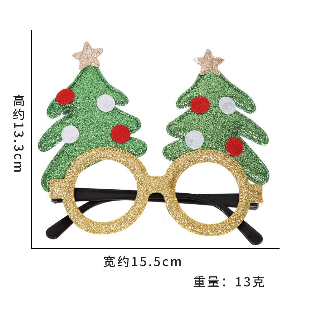 Green Christmas Tree Yellow Glasses