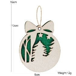 Green Plaid Christmas Tree Style Hanging Sign