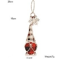 Green Plaid Faceless Santa a Hanging Sign 7
