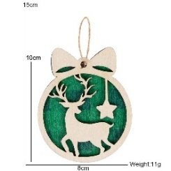 Green Plaid Reindeer Style Hanging Sign