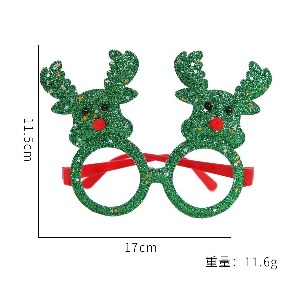 Green Reindeer Glasses