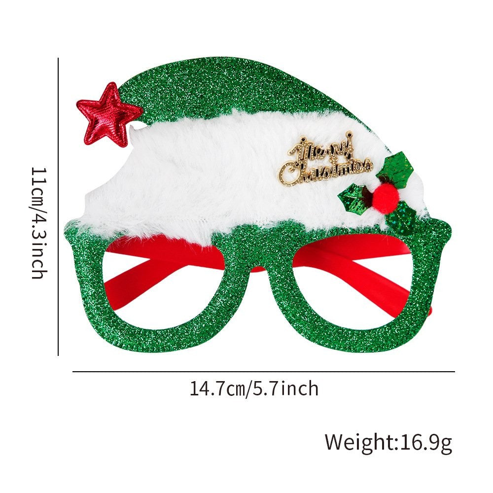 Green Santa Hat Glasses