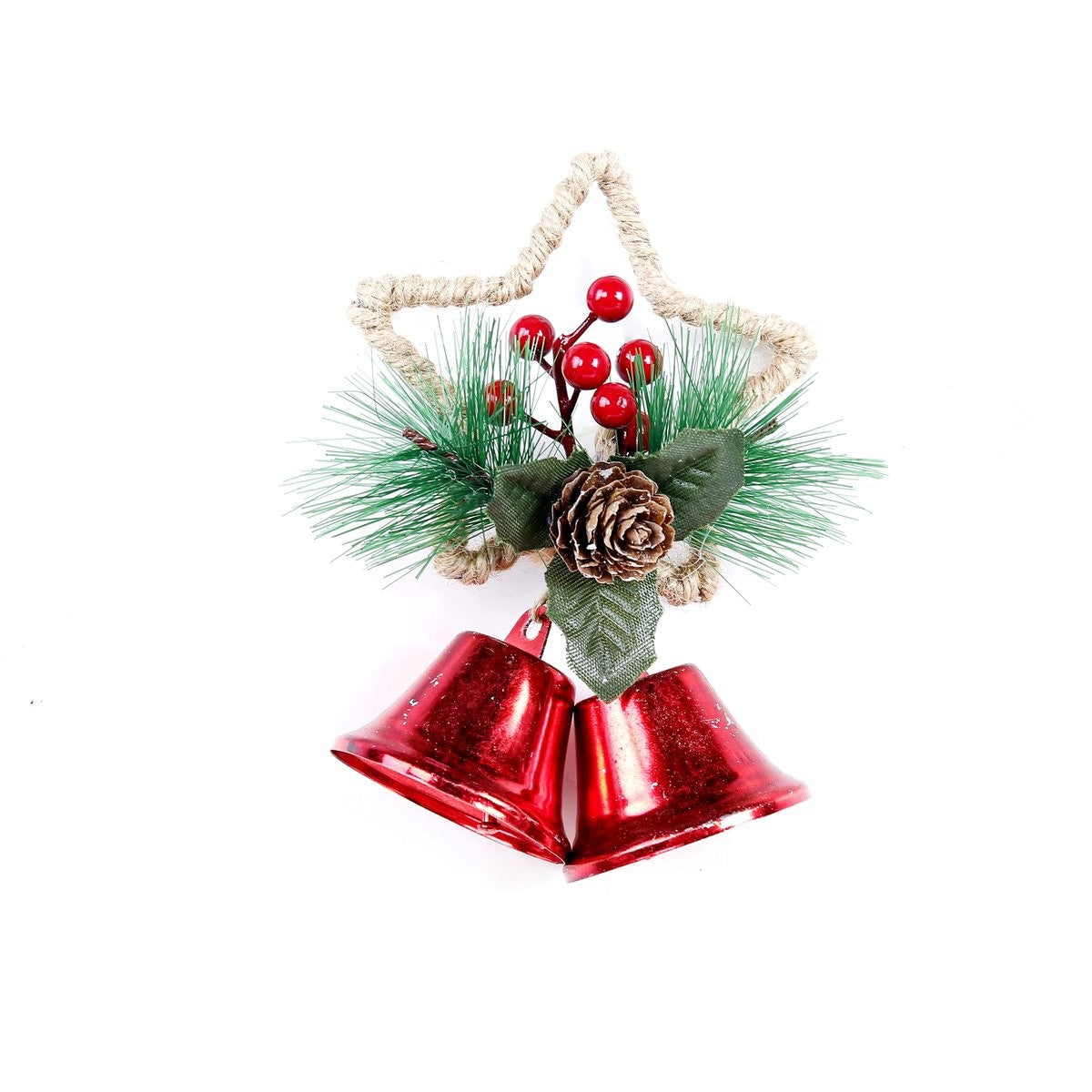 Jute Twine Five-Pointed Star Shape - Red Bell Garland