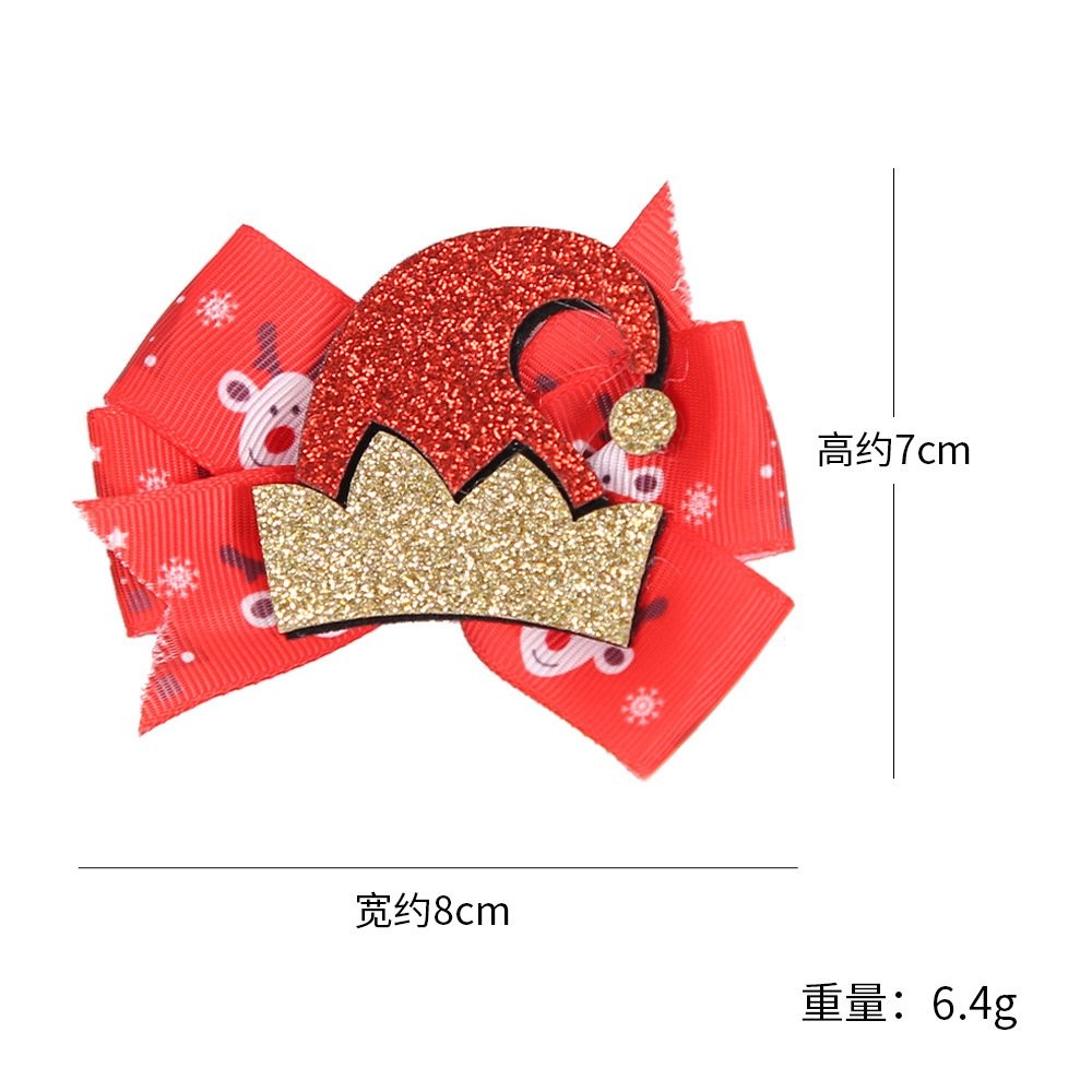 Large Gold Santa Hat Hair Clip