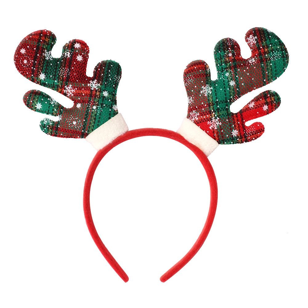 Main Red + Green Antler Headband 2