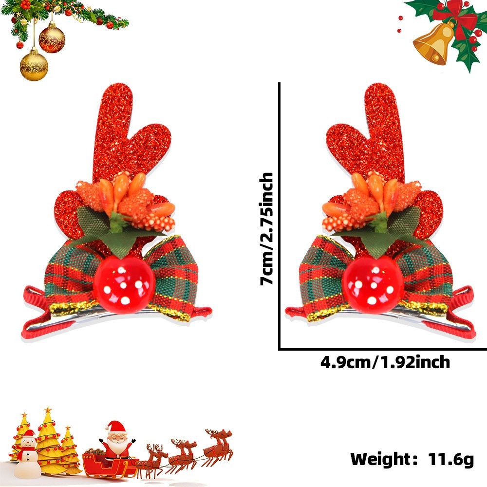 Mushroom Bow Tie Red Antler Hair Clip 2410HH-LJFJ-6