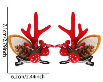Pinecone Mushroom Red Antler Hair Clip