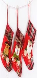 Plaid Letter Stocking