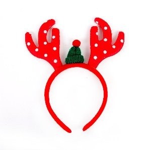Polka Dot Antler Fluffy Wire Hat Head Bopper