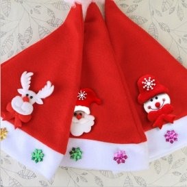 Pull Plush Sticker Flower Large Hat Santa Hat 2