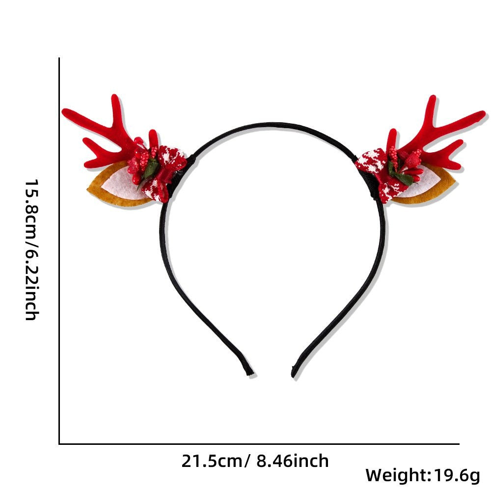 Red Antler Bow Flower Headband
