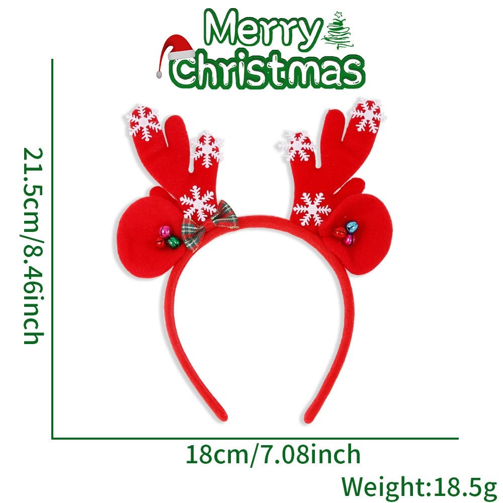 Red Antler Snowflake Bell Headband