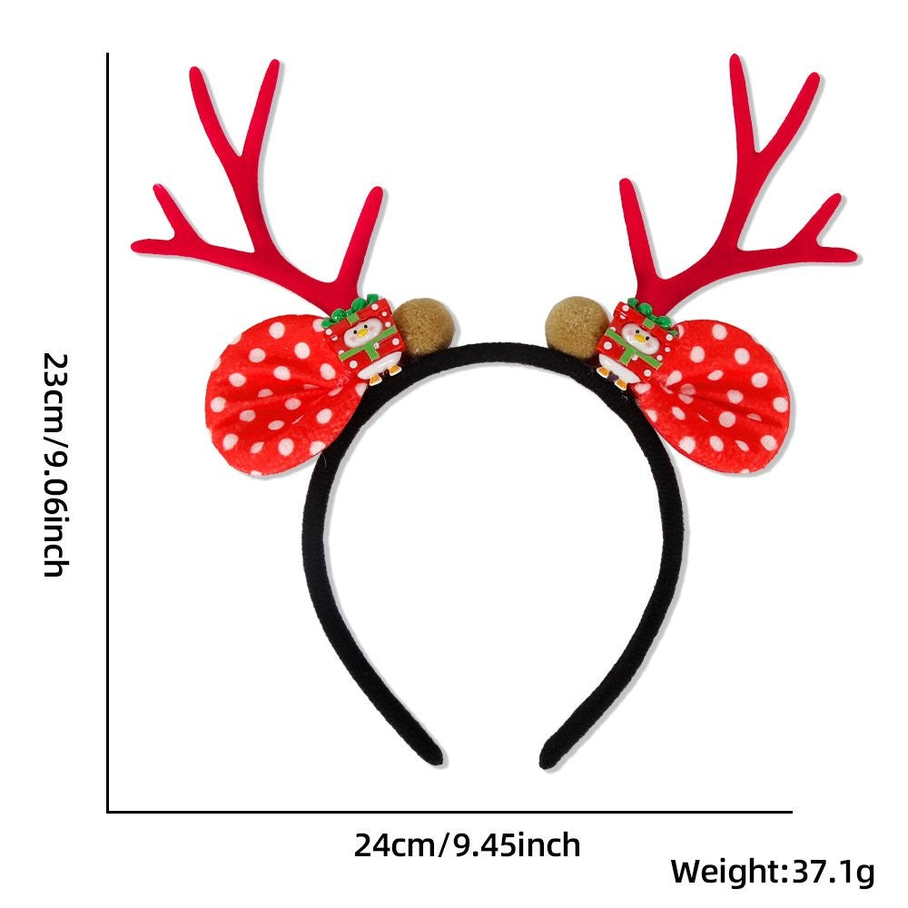 Red Antler Snowman Headband 23*24cm