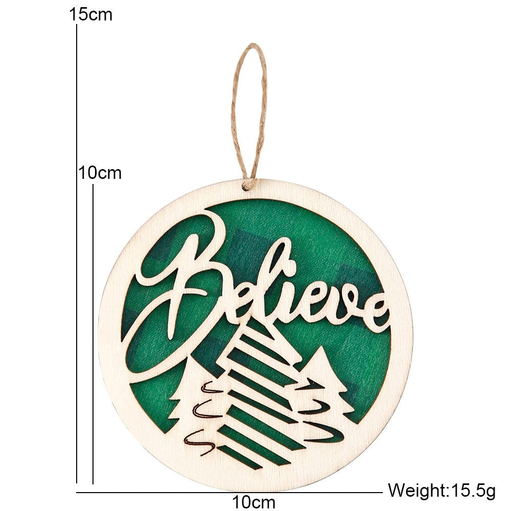 Red Base Letter Christmas Tree a Style Hanging Sign 2