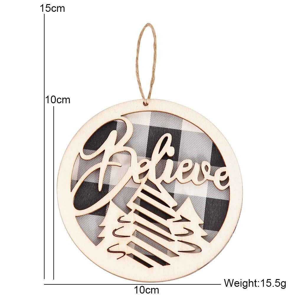Red Base Letter Christmas Tree a Style Hanging Sign 3